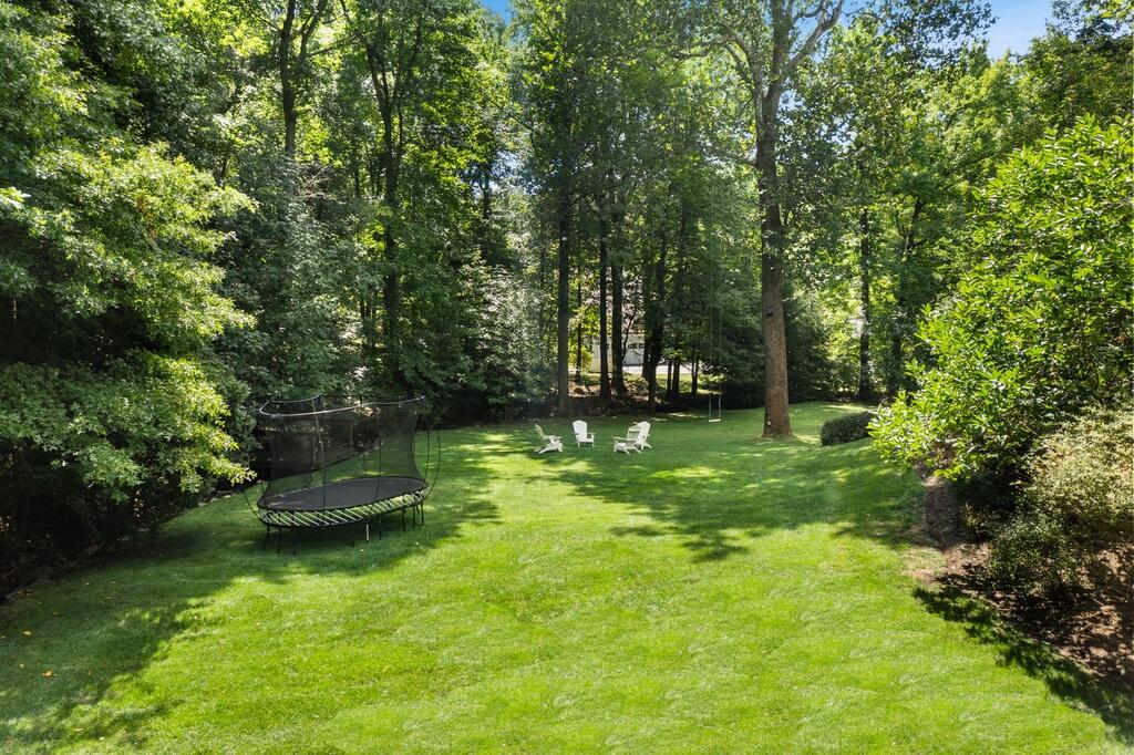 20 Driftway Lane Darien, CT 06820 - Photo 62 of 76 a view of a backyard with large trees