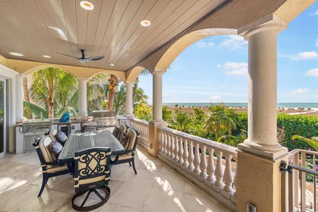 a bathroom with a granite countertop sink and a shower