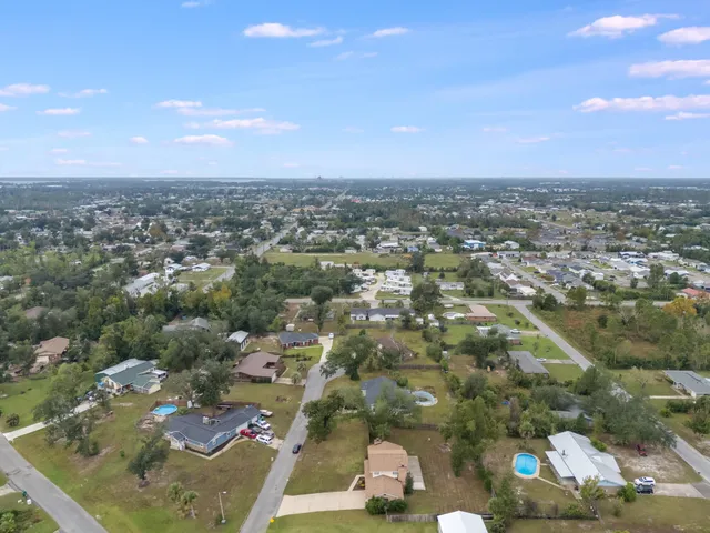 an aerial view of a city