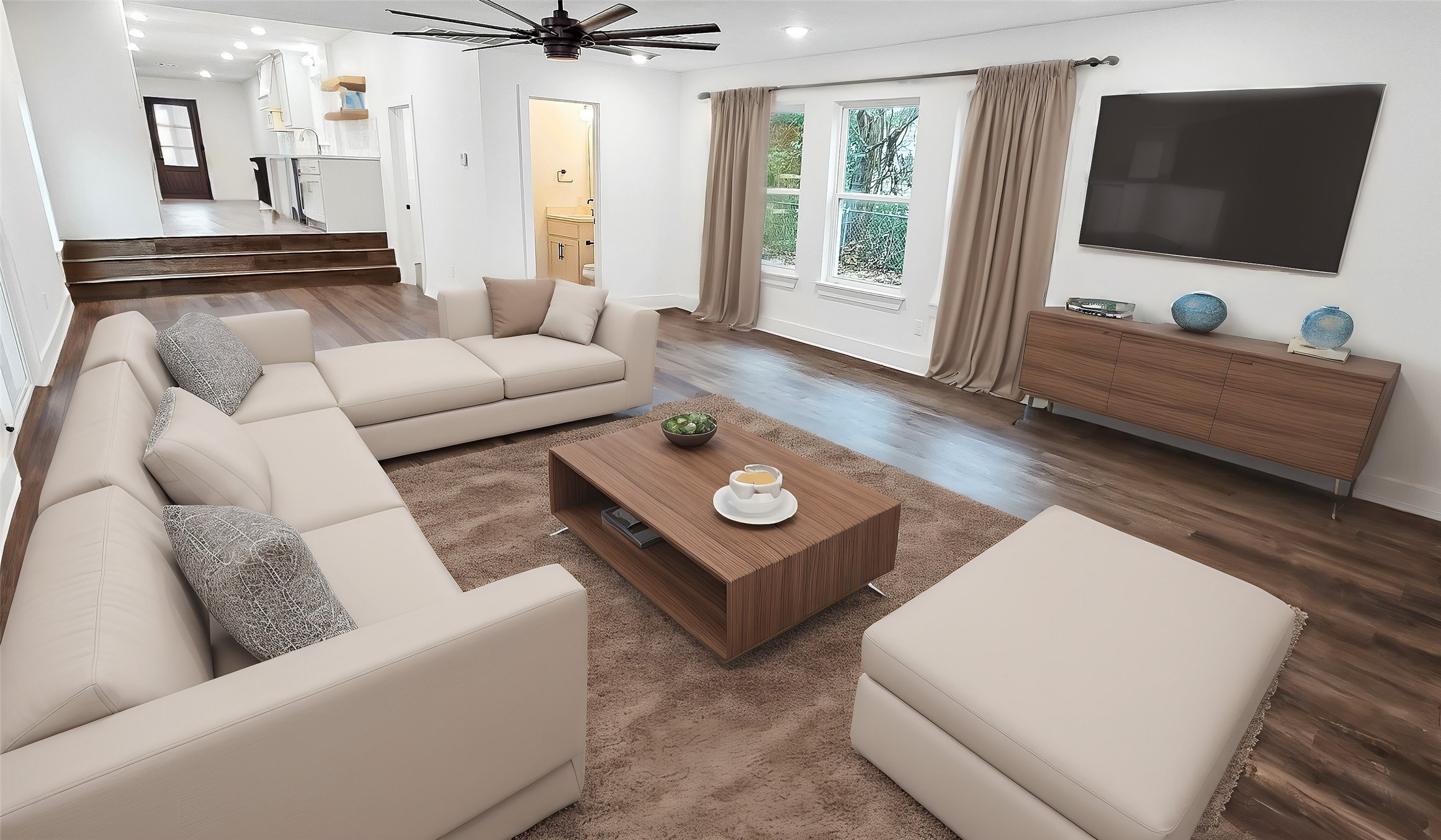 3803 Ridgewood Street Bryan, TX 77801 - Photo 2 of 30 a living room with furniture and a flat screen tv