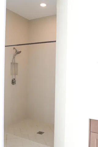 a bathroom with a shower