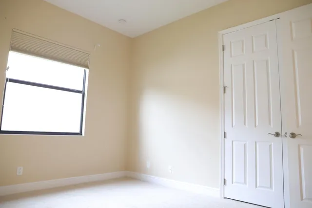 a view of a small space with window