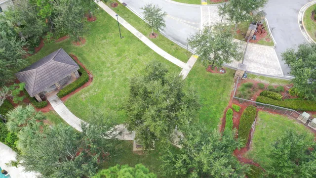 a view of a park with bench