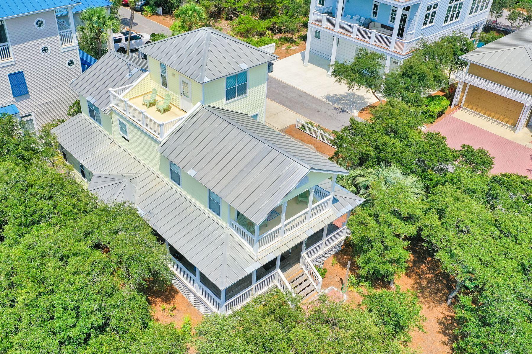 474 Old Beach Road Santa Rosa Beach, FL 32459 - Photo 3 of 24 an aerial view of a house with a garden