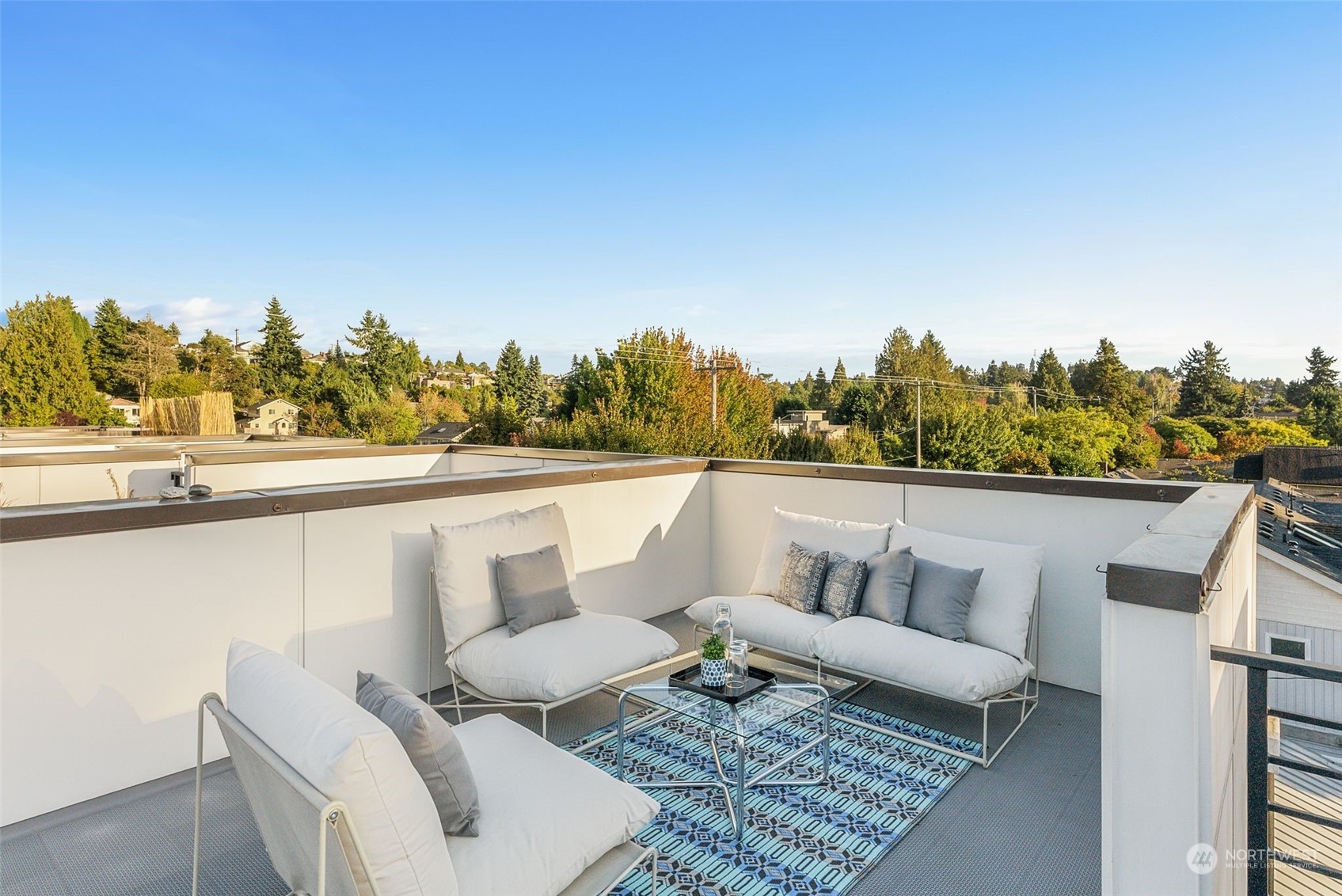 a terrace view with seating space