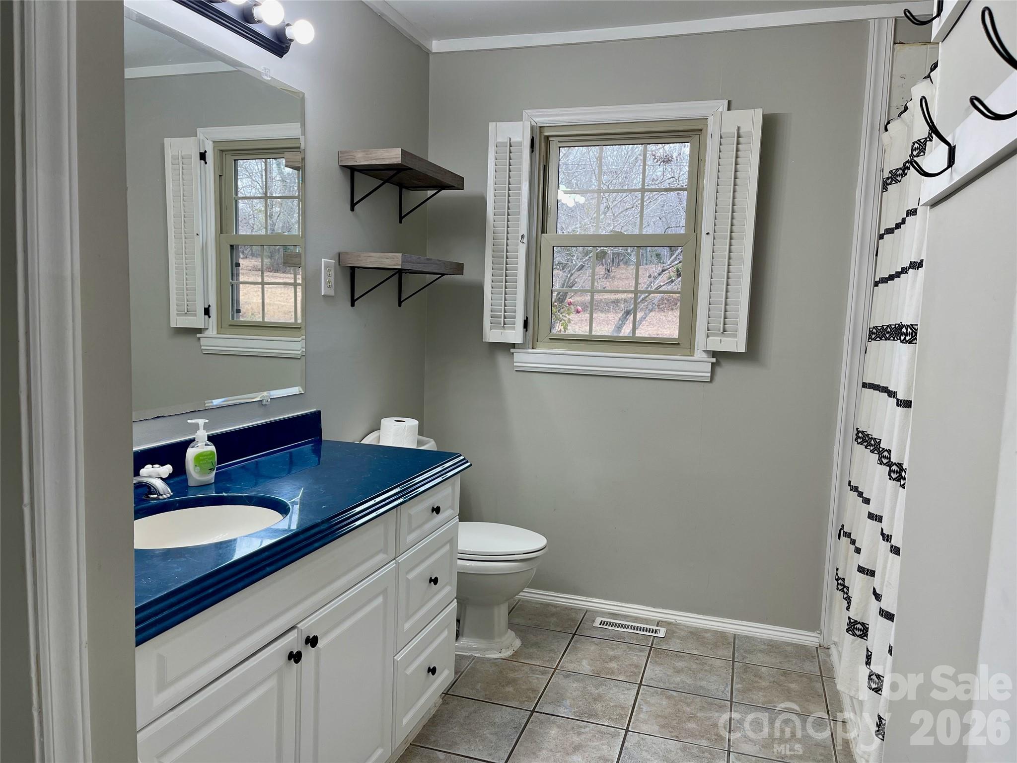 635 Powell Road Northeast Lenoir, NC 28645 - Photo 23 of 48 a bathroom with a sink toilet and window