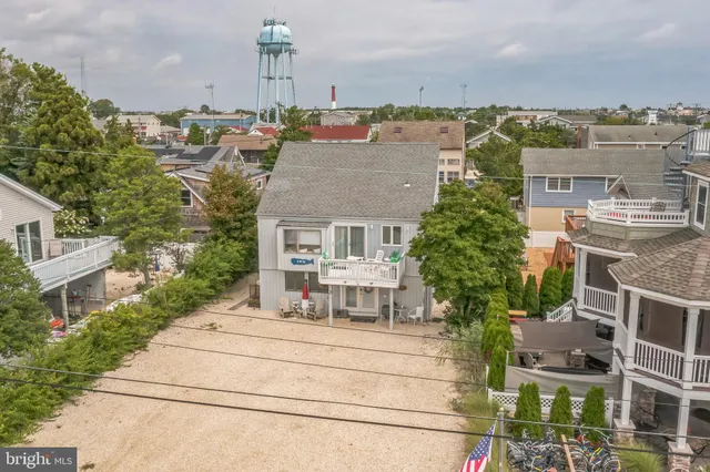aerial view of a house with a garden and plants