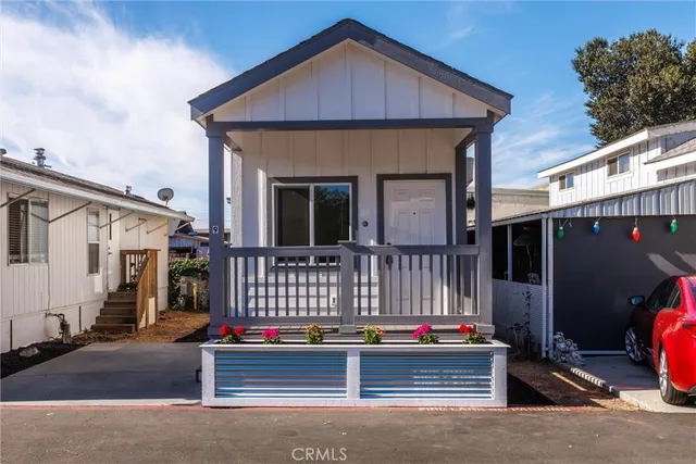 a front view of a house with entryway
