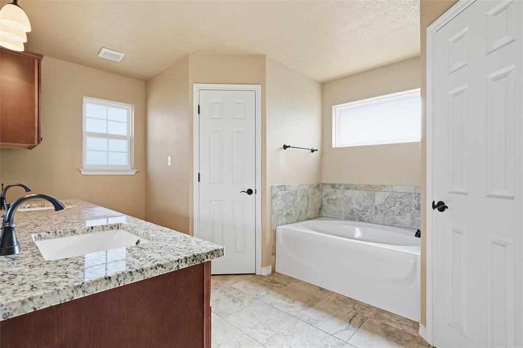 37 Buckskin Loop Belton, TX 76513 - Photo 15 of 25 a bathroom with a granite countertop tub sink and mirror