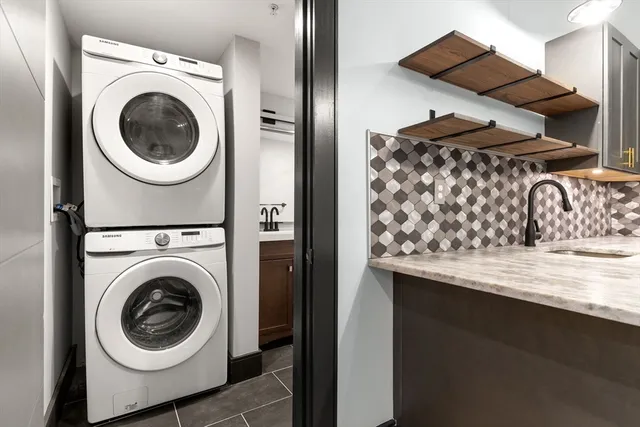 a view of a hallway with front door