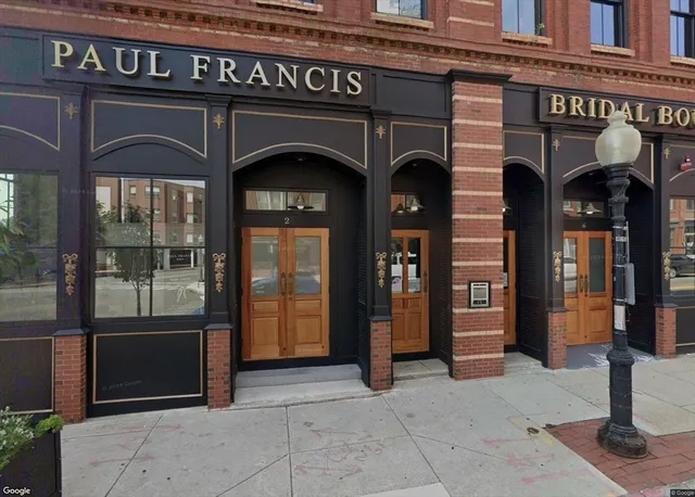 a front view of a building