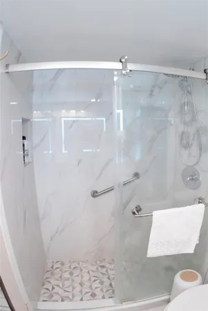 a bathroom with a shower
