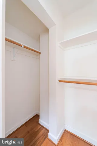 a view of small space with wooden floor