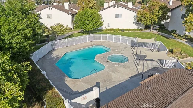 an aerial view of a house having outdoor space
