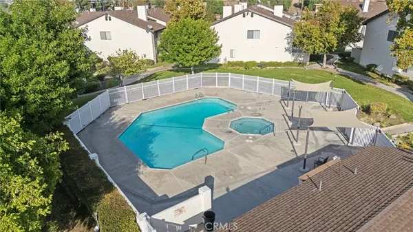 an aerial view of a house having outdoor space