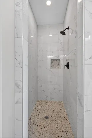 a bathroom with a shower
