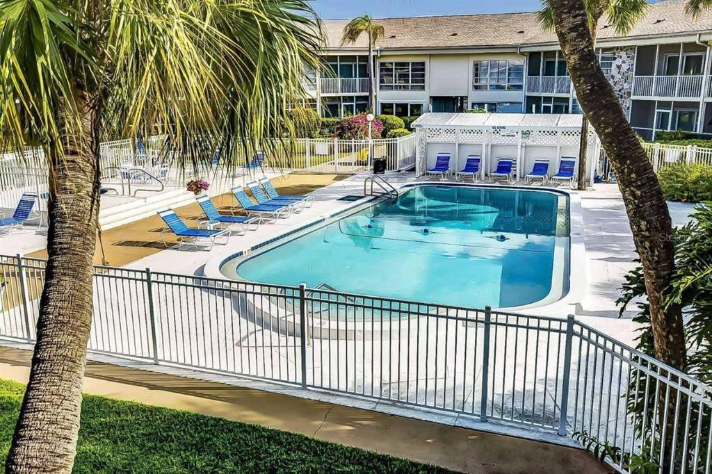 500 South Washington Drive, Unit 24B Sarasota, FL 34236 - Photo 7 of 25 a view of a swimming pool with a patio and plants