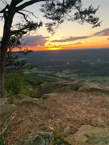 a view of lake with mountain