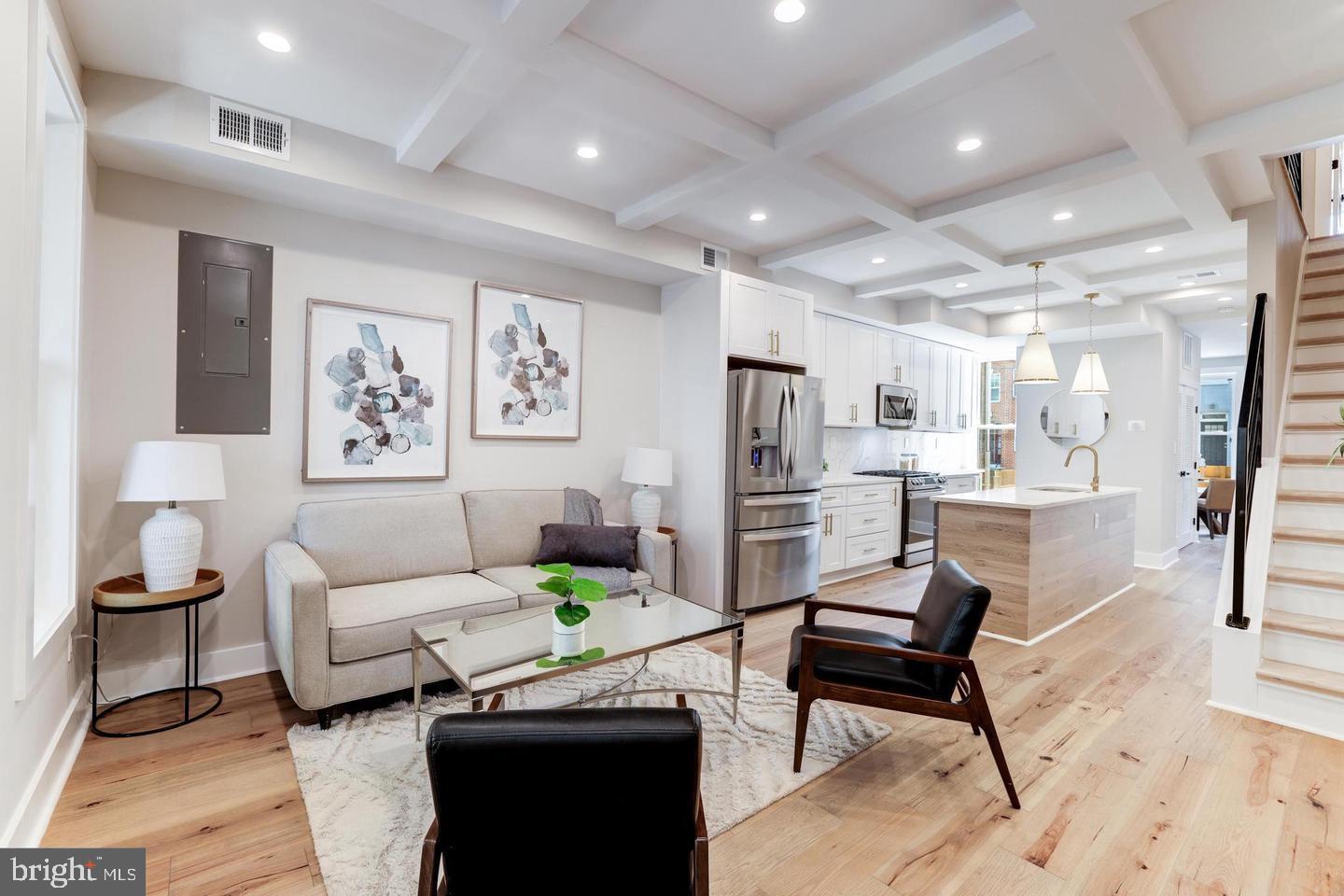 620 Columbia Road Northwest Washington, DC 20001 - Photo 4 of 61 Living room to open kitchen
