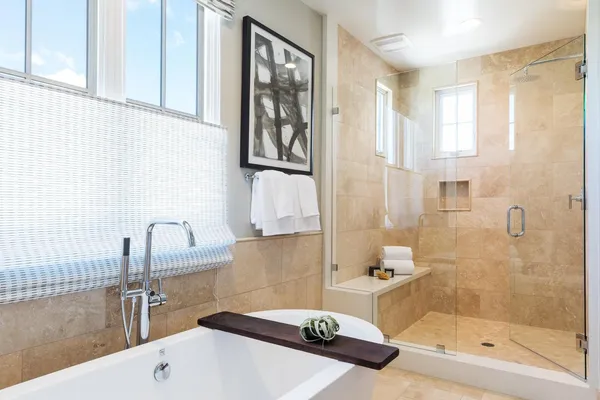 a bathroom with a sink and a shower
