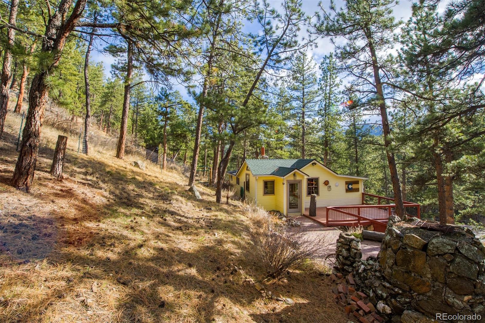 3010 Kerr Gulch Road Evergreen, CO 80439 - Photo 3 of 32 a view of residential houses with yard and trees