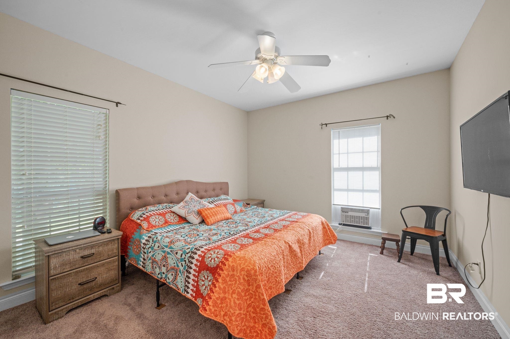48513 Phillipsville Road Bay Minette, AL 36507 - Photo 26 of 50 Bedroom with carpet, ceiling fan, and cooling unit