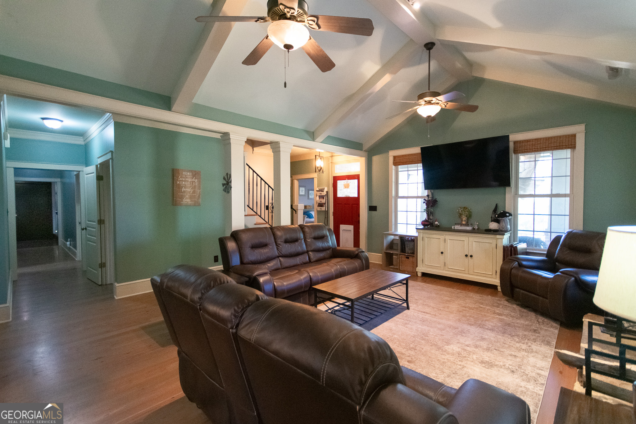 190 Carl Williams Road Senoia, GA 30276 - Photo 20 of 93 a living room with furniture and a flat screen tv