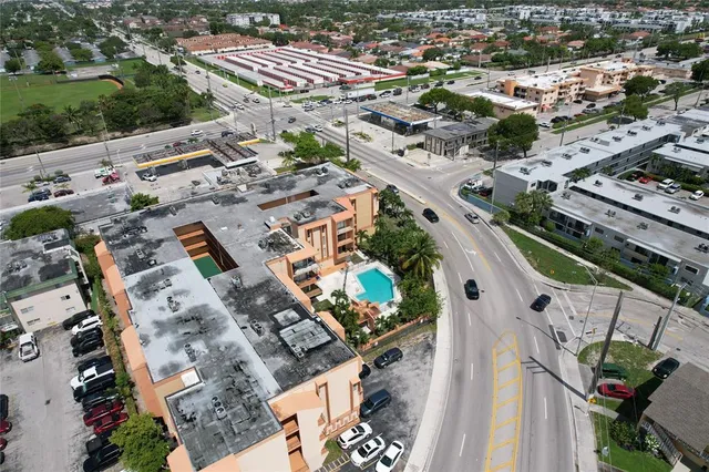 an aerial view of a city