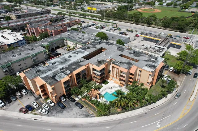 an aerial view of multiple house