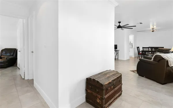 a living room with furniture