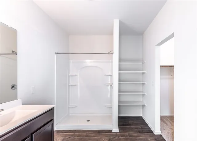 a bathroom with a shower