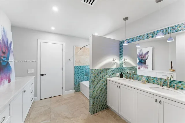 a living room with furniture