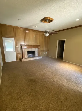 a view of a livingroom with a fireplace