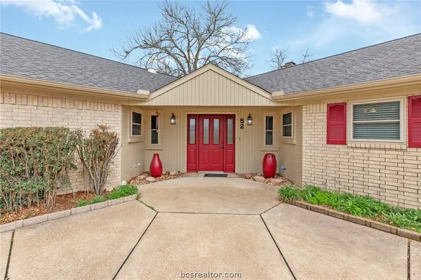 a view of outdoor space yard and garage