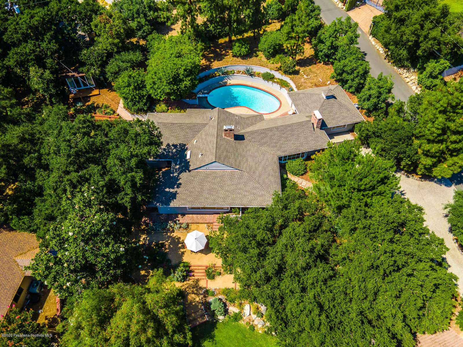 1955 Windover Road Pasadena, CA 91107 - Photo 55 of 71 an aerial view of a house with a yard and garden