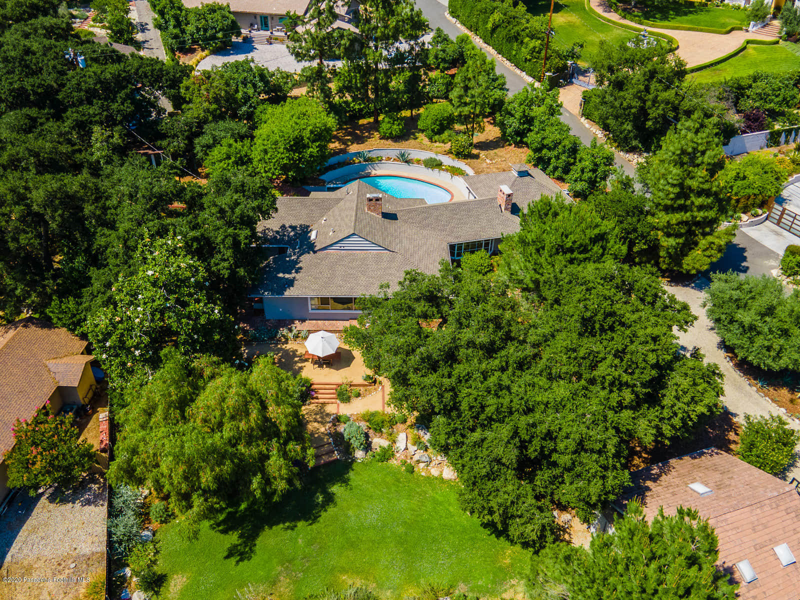 1955 Windover Road Pasadena, CA 91107 - Photo 62 of 71 an aerial view of a house with a yard