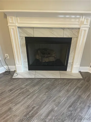 a view of a fireplace