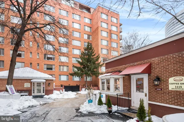 a front view of a building