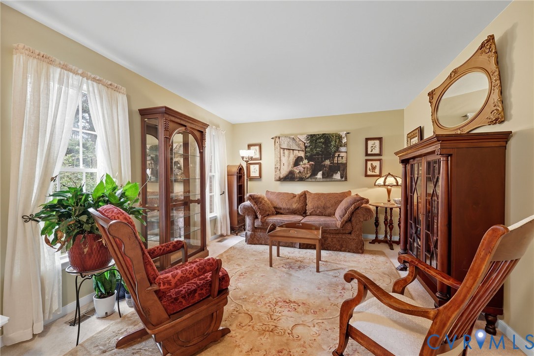 3420 Osborne Road Chester, VA 23831 - Photo 7 of 36 a living room with furniture a fireplace and a potted plant