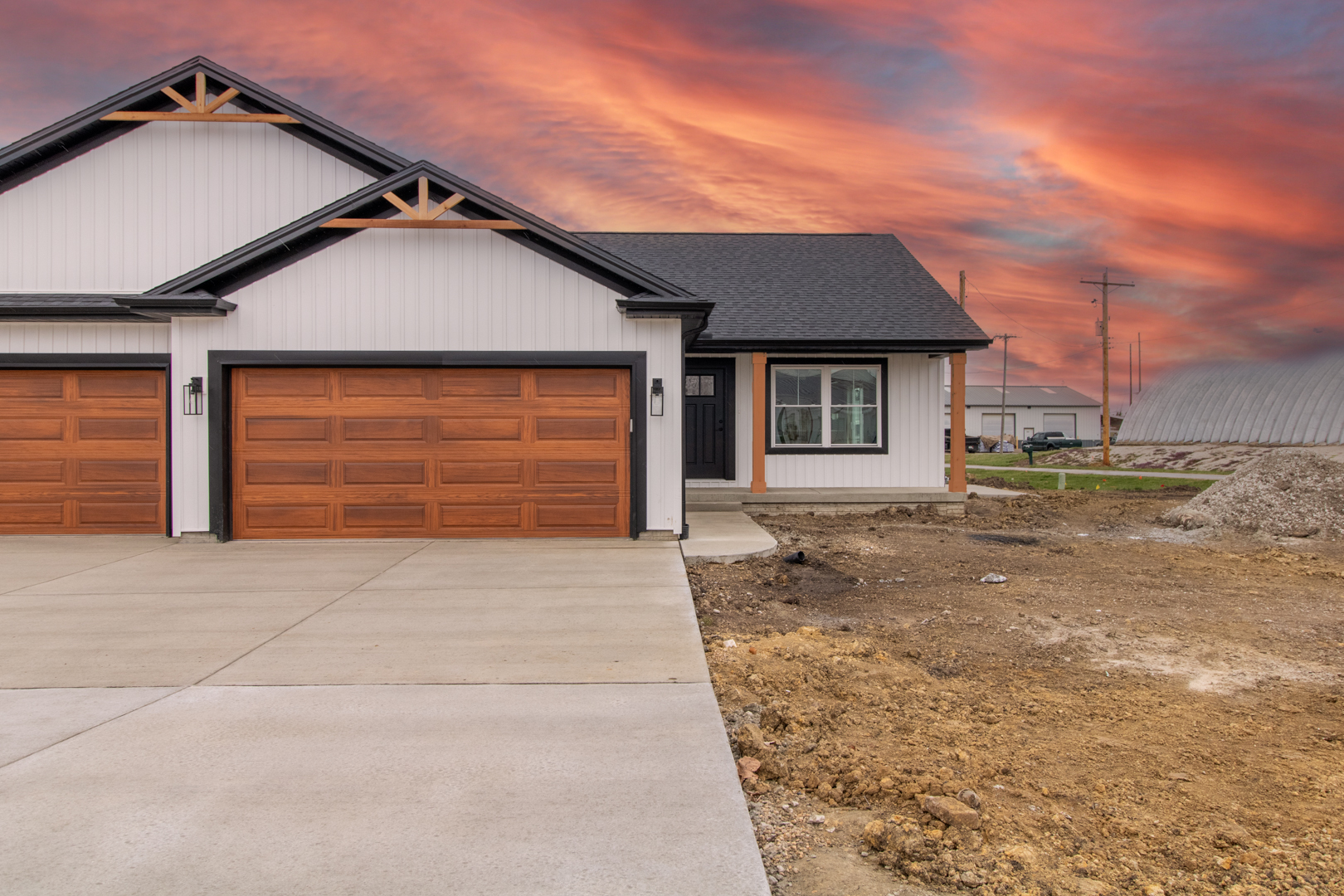 front view of a house with a outdoor space