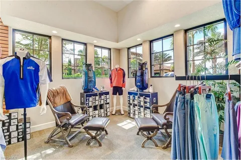 a view of gym equipment and windows