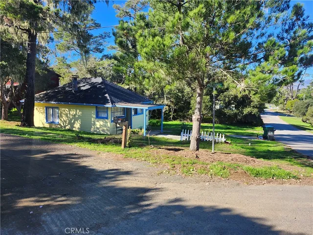 a view of house with backyard and tree