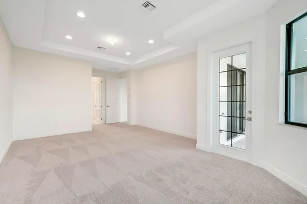 a view of an empty walk in closet