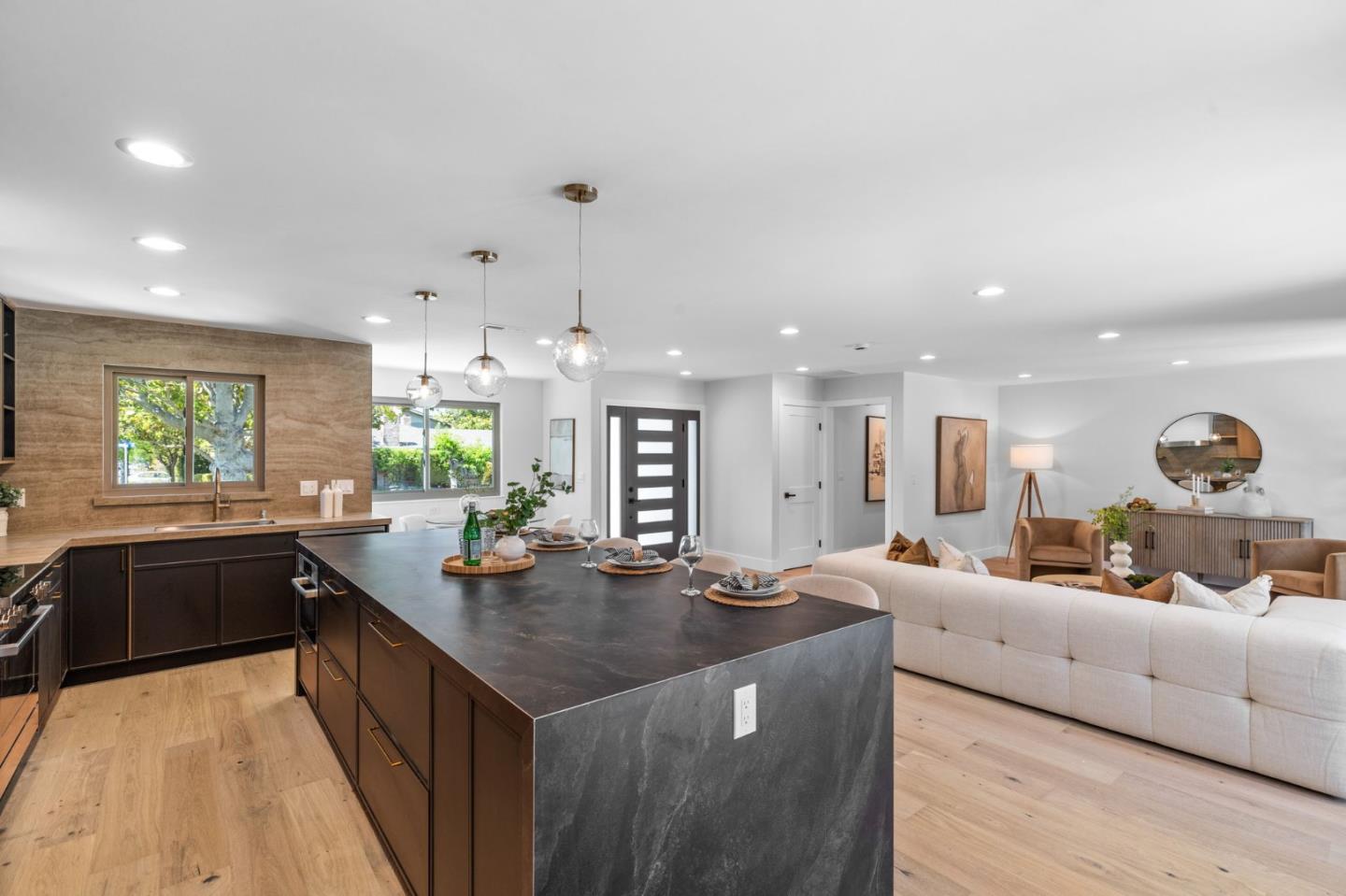 1961 Fordham Way Mountain View, CA 94040 - Photo 11 of 29 a living room with stainless steel appliances kitchen island granite countertop a sink and cabinets
