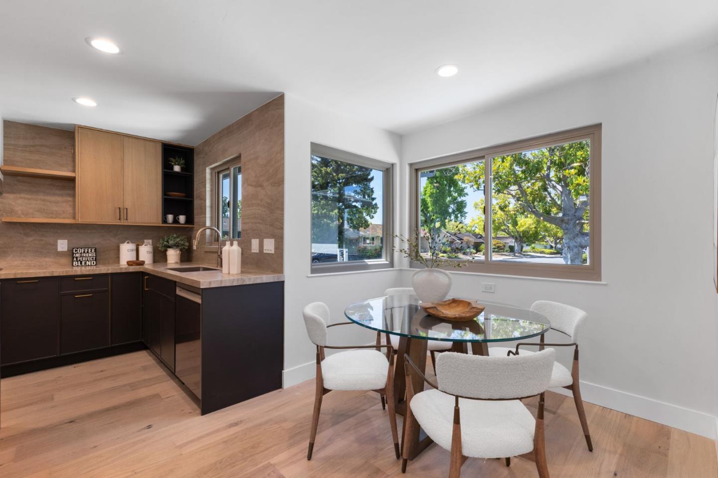 1961 Fordham Way Mountain View, CA 94040 - Photo 13 of 29 a kitchen with a dining table chairs and cabinets