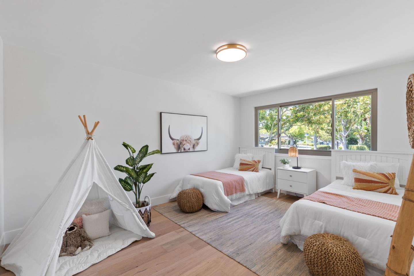 1961 Fordham Way Mountain View, CA 94040 - Photo 24 of 29 a bedroom with two beds and a potted plant