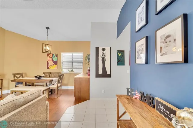 a living room with large window