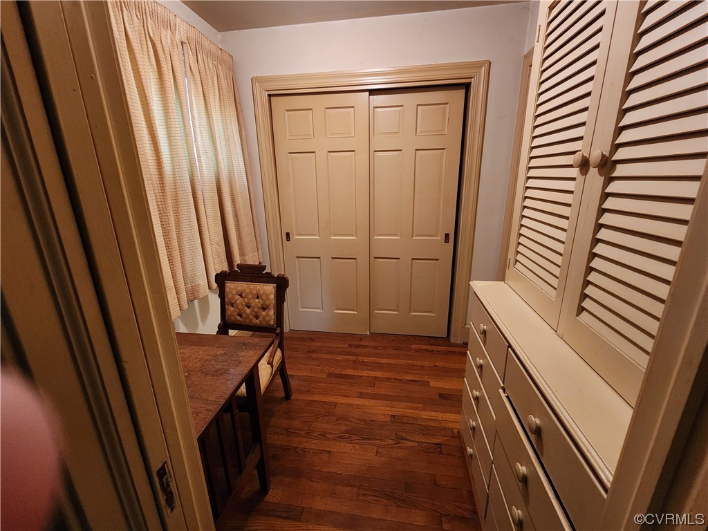 185 Washington Street Boydton, VA 23917 - Photo 28 of 45 a view of a hallway with wooden floor and staircase
