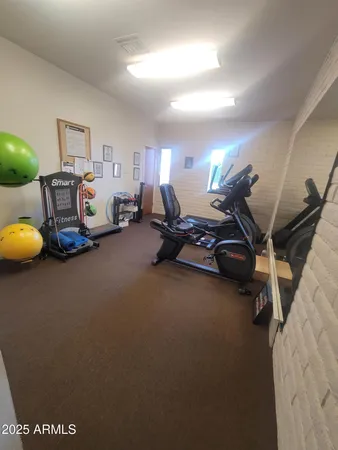 a view of a furniture in a room