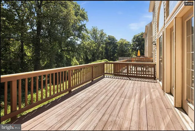 a view of wooden deck